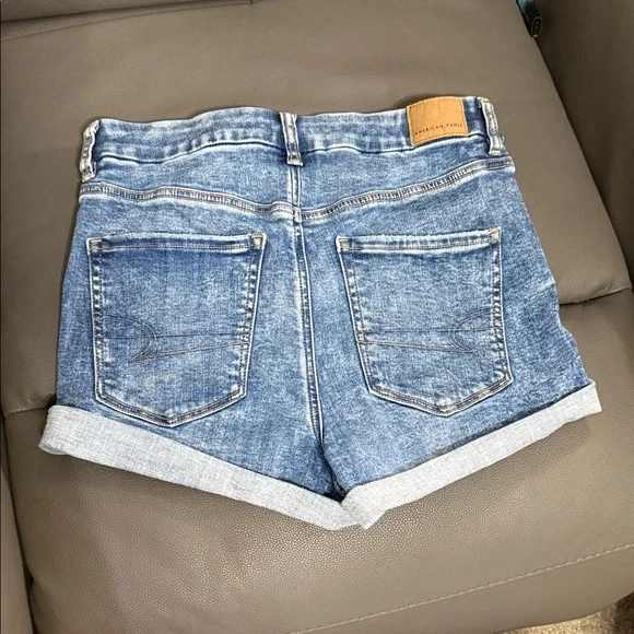 American Eagle Outfitters Distressed Blue Jean Shorts “Curvy High Waisted” - Picture 2 of 6